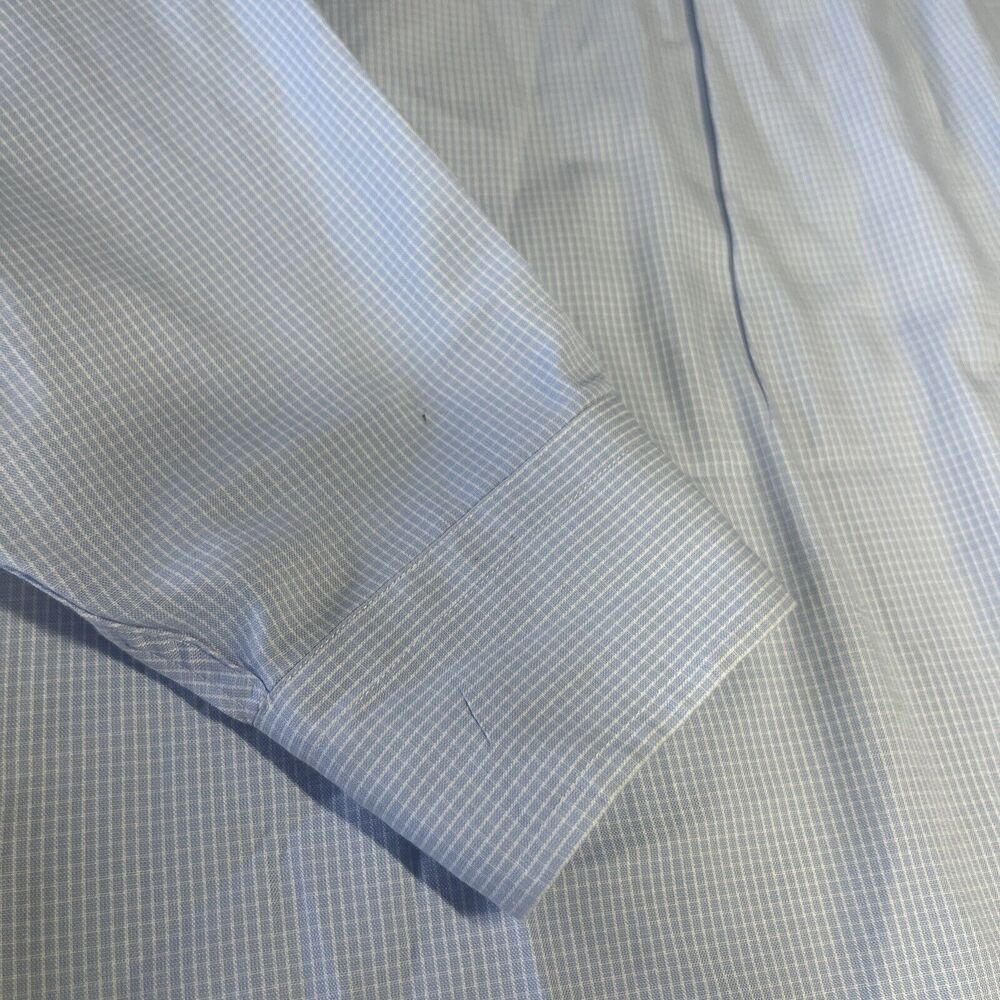 Tommy Hilfiger Mens Dress Shirt 16 34-35 Blue White Cotton Long Sleeve - Picture 7 of 10